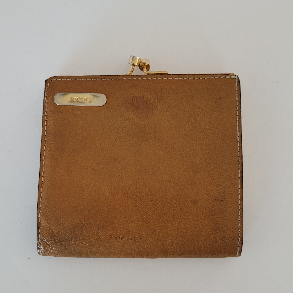 Gucci Vintage Cognac Leather Wallet